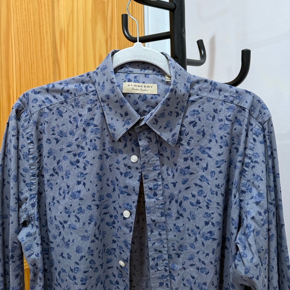 Burberry Navy Floral Shirt